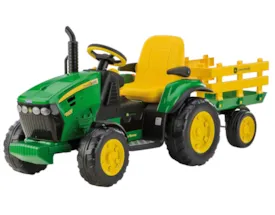 12V PEG PEREGO John Deere Ground Force Elektro Kindertraktor mit Anhänger und 2 Akkus